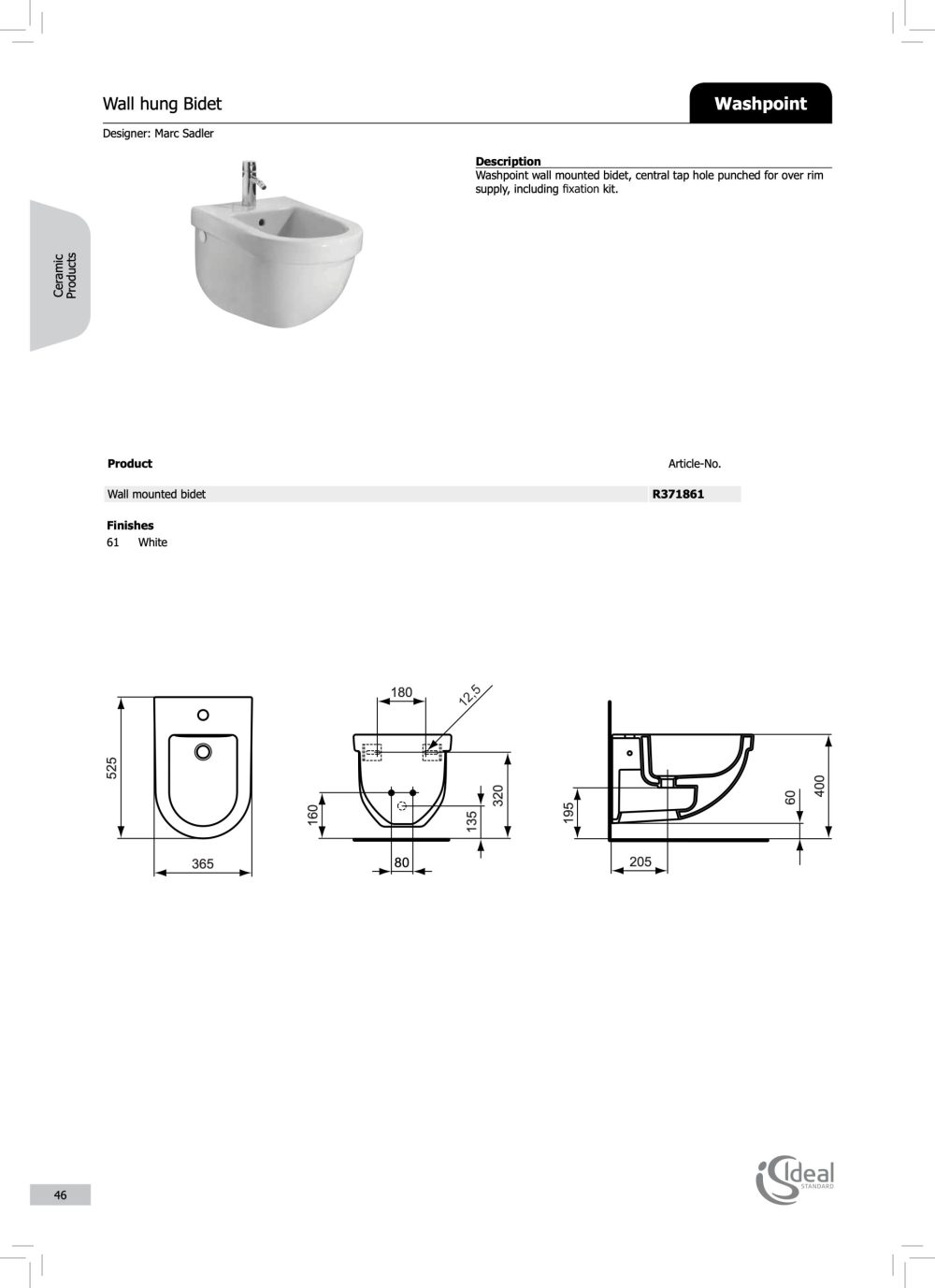 Ideal Standard Bidet DataSheet